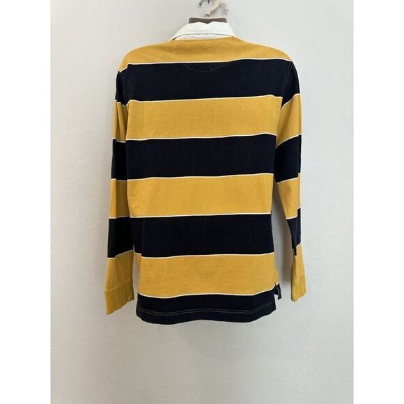 Men's Aeropostale Shirt Navy Yellow Polo Jersey L Y2K‎ Rugby Patch Retro Preppy - Picture 5 of 7